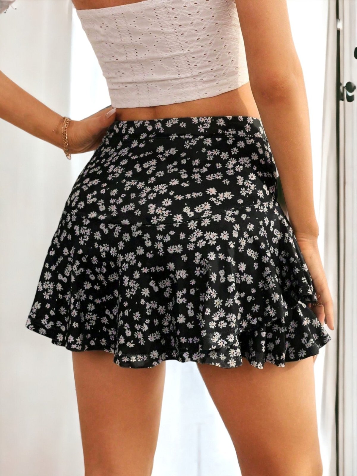 Ditsy Floral 2-Layer Beach Skirt