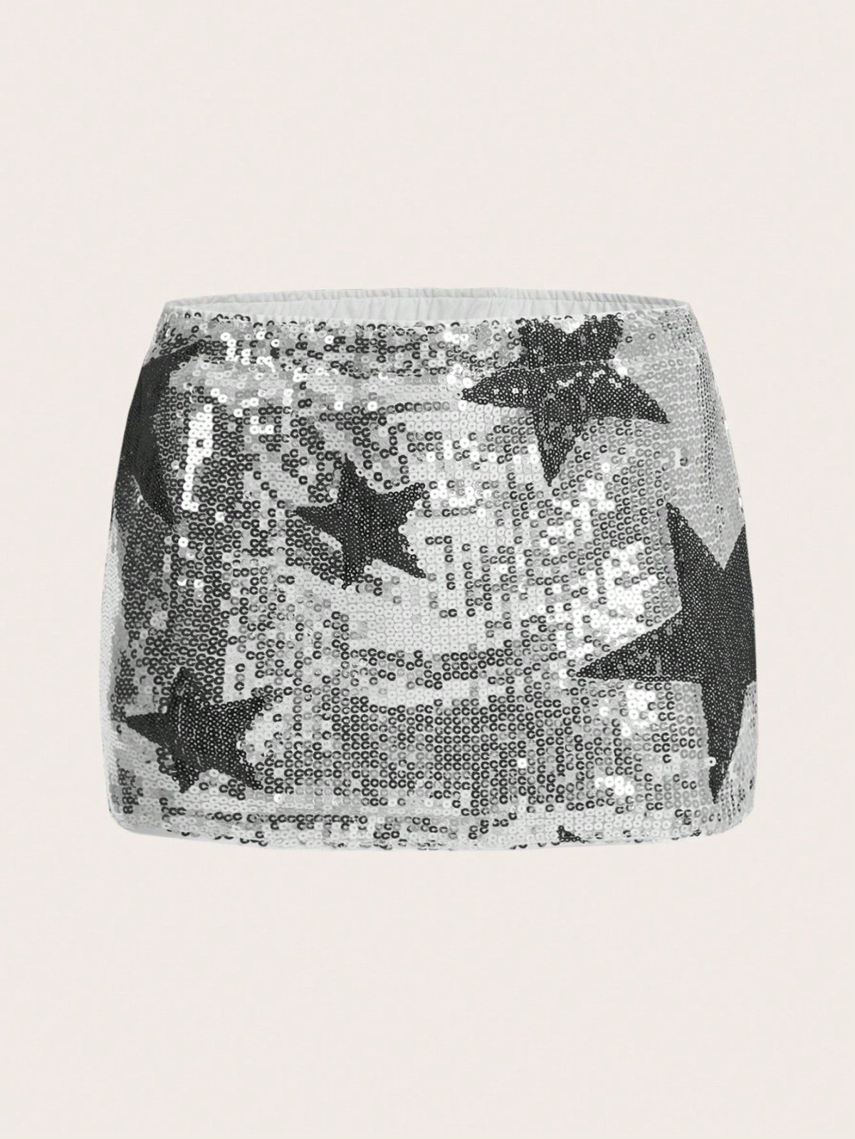 Rave Star Pattern Sequin Bodycon Skirt