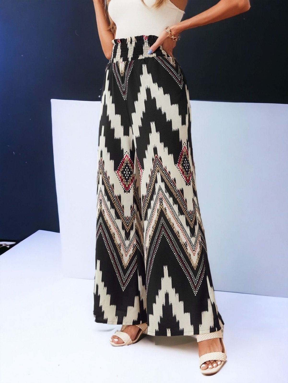 Boho Southwestern Wide Leg Pants