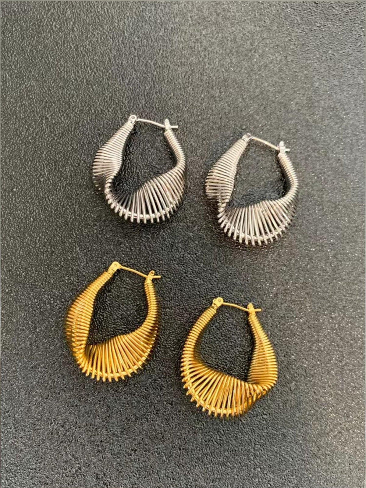 Elegant Twisted Coil 18K Gold-Plated Earrings