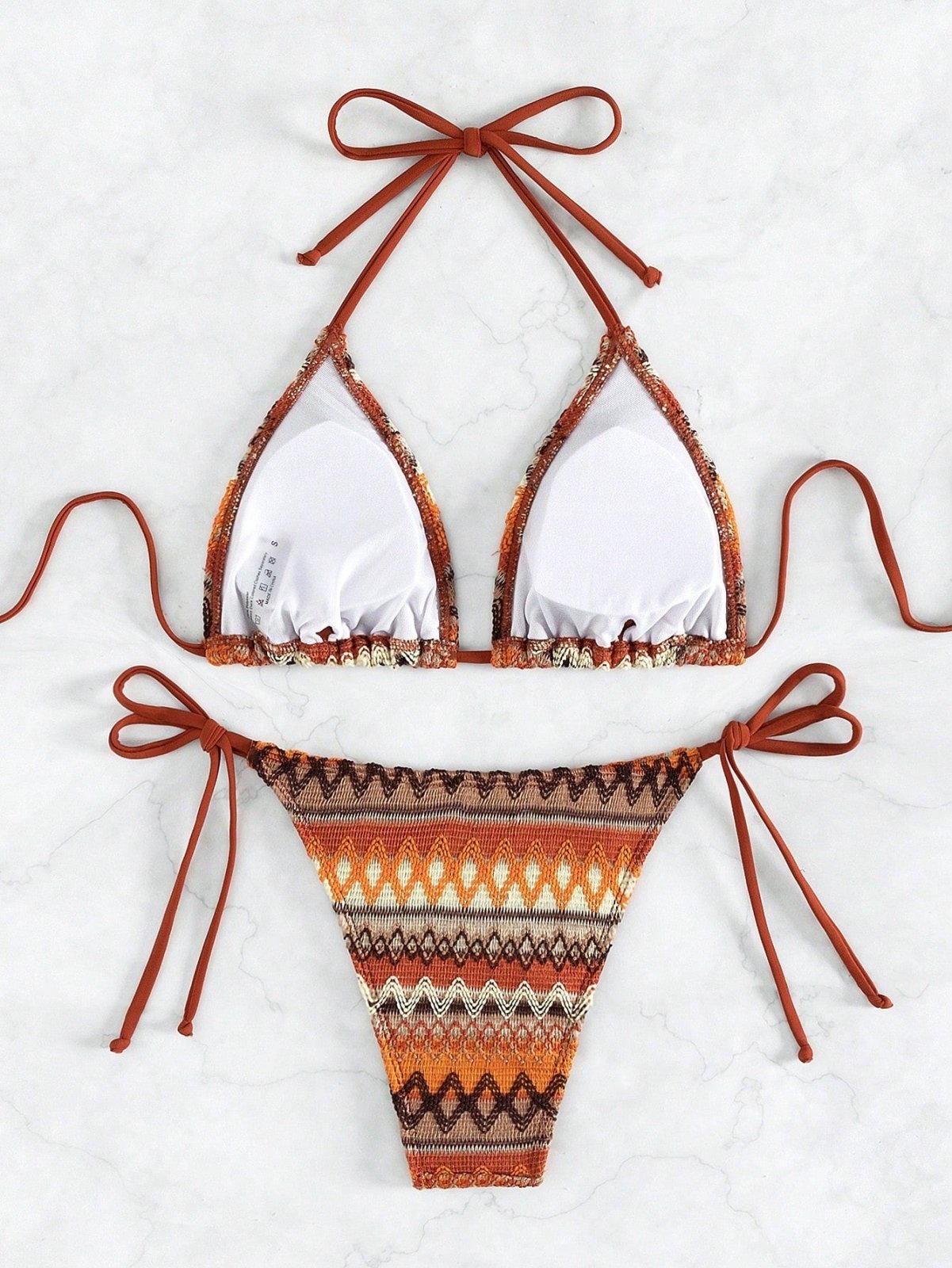 Boho Geometric Halter Bikini Set