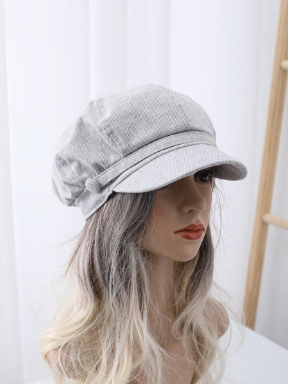 Stripe Print Baker Boy Cap