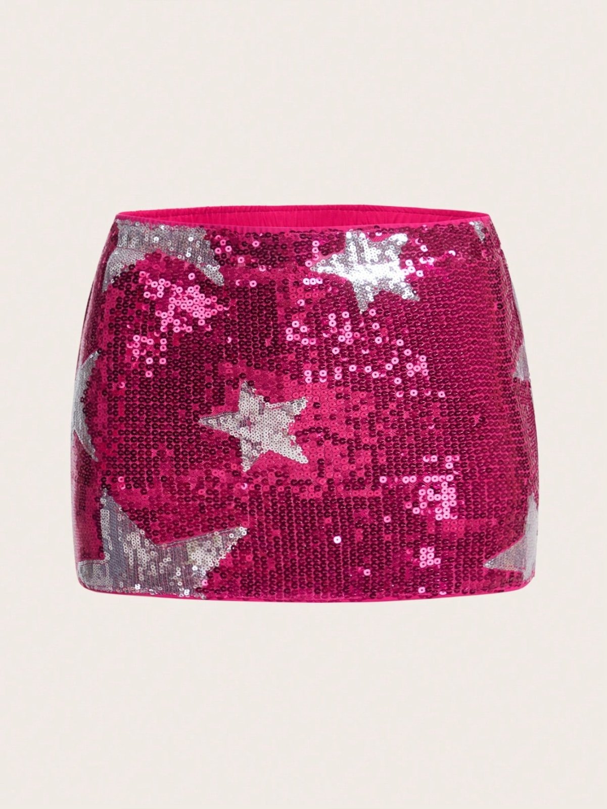 Rave Star Pattern Sequin Bodycon Skirt