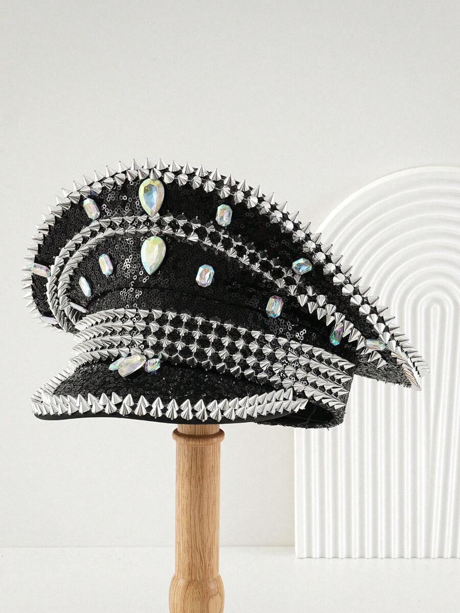 Starlit, Bedazzled & Studded Captains Hat