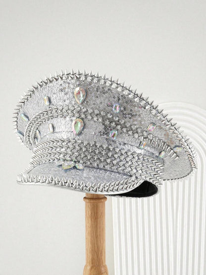 Starlit, Bedazzled & Studded Captains Hat