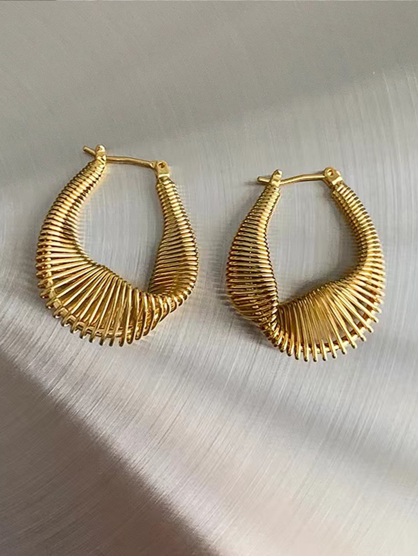 Elegant Twisted Coil 18K Gold-Plated Earrings