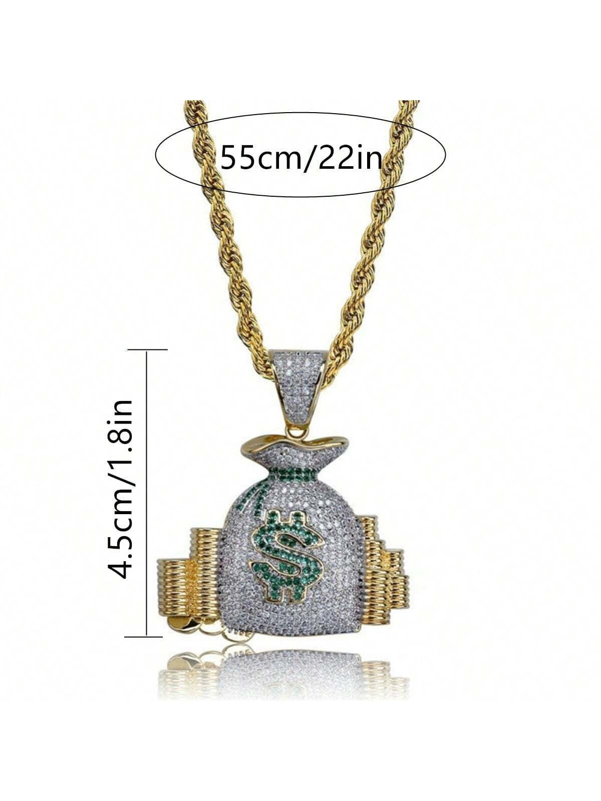 Money Bags Pendant Necklace with 24” Chain