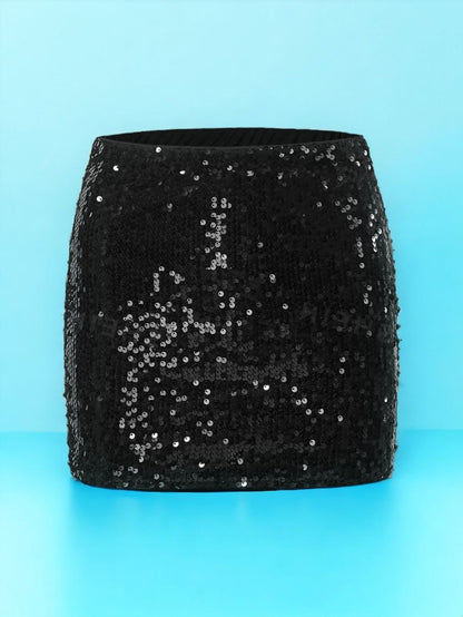 High-Waist Sequin Bodycon Skirt