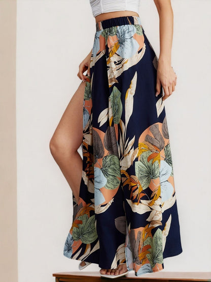 Tropical Split Thigh Skirt