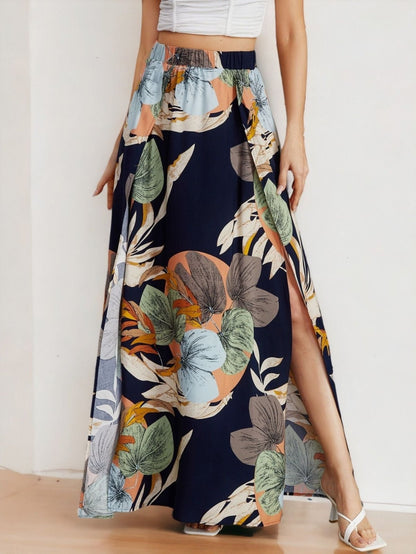 Tropical Split Thigh Skirt