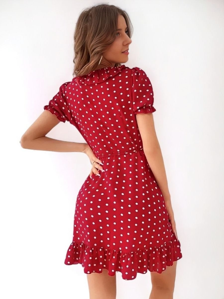 Frenchy Polka Dot Belted Dress