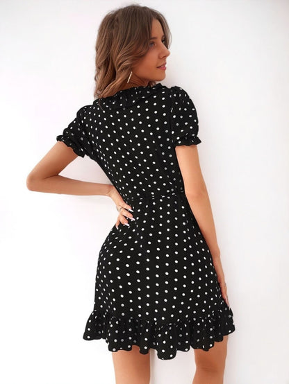 Frenchy Polka Dot Belted Dress