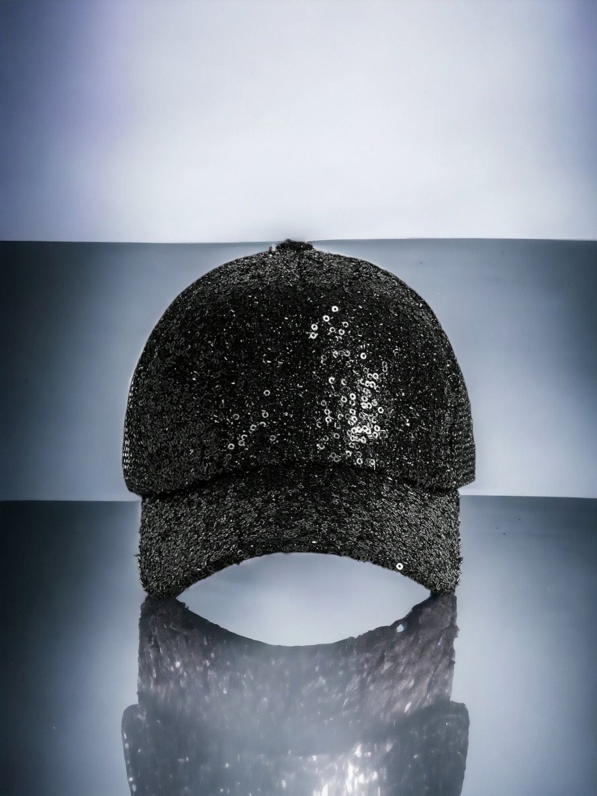 Black Sequin Bedazzled Baseball Party Cap