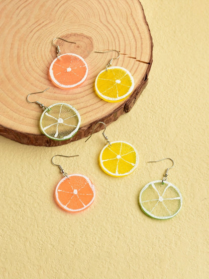 Lemon Slice Dangle Earrings Set (3-Pair)