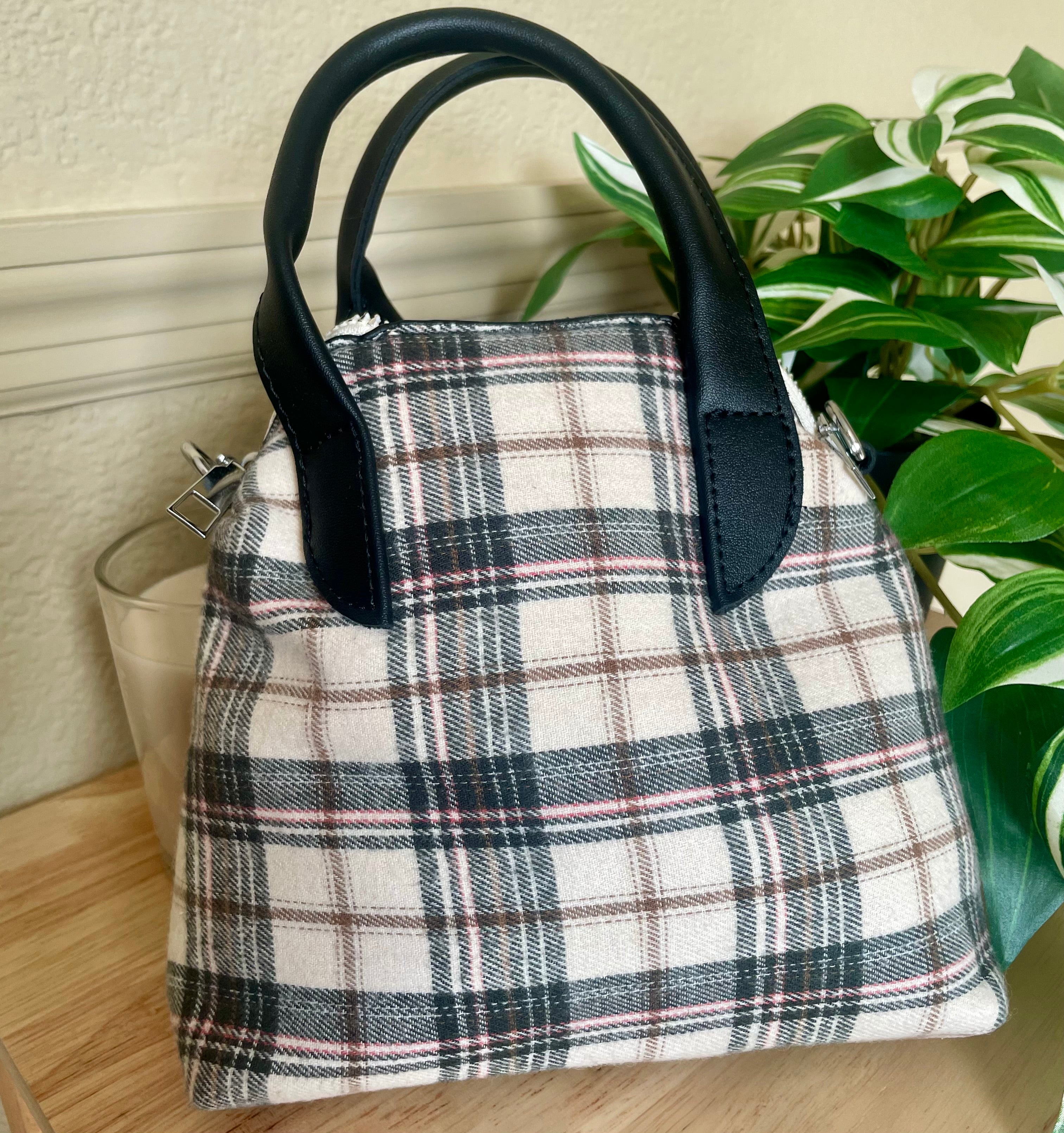 Unique Plaid Shirt Purse Handbag Clutch Satchel