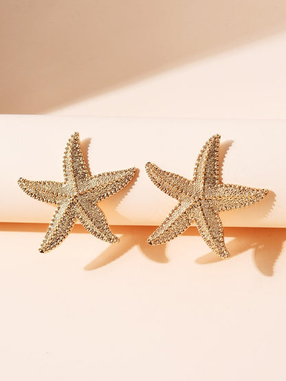 Gold Starfish Earrings (2-Piece)