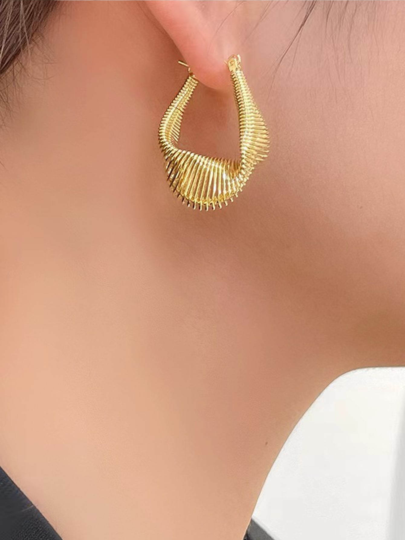 Elegant Twisted Coil 18K Gold-Plated Earrings