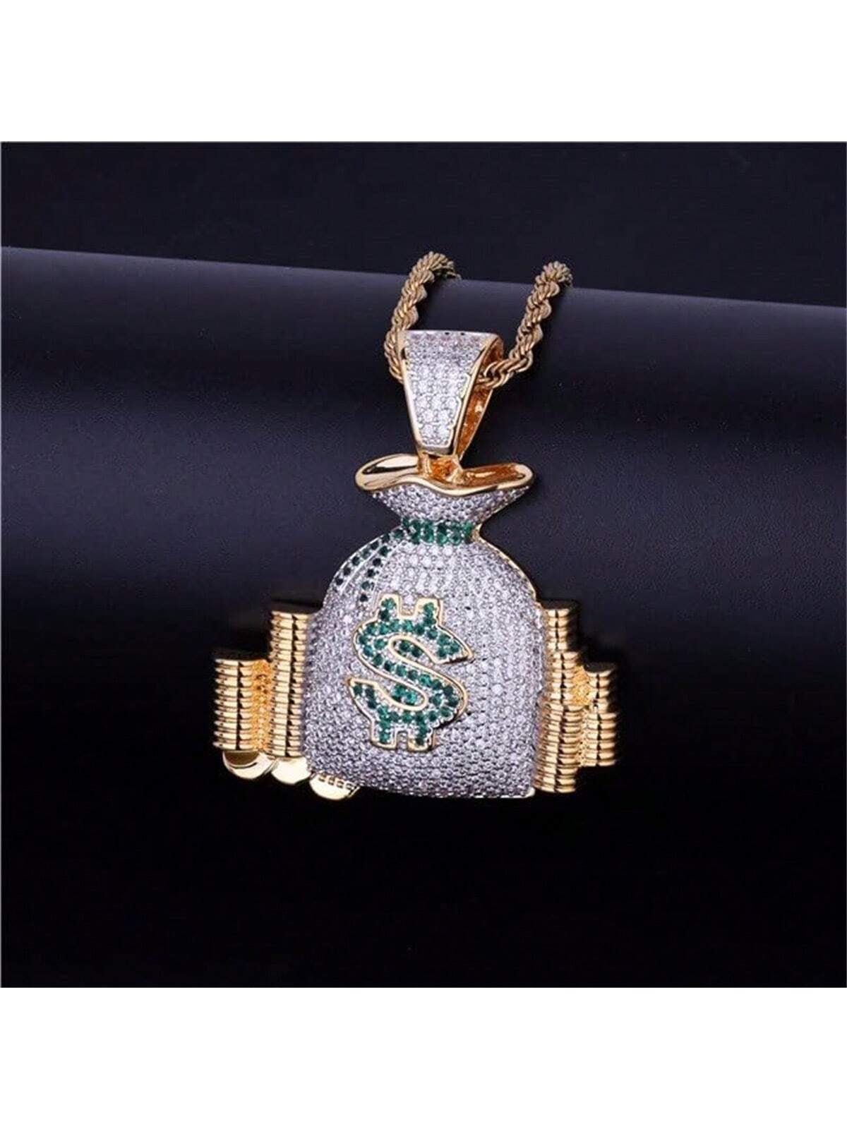 Money Bags Pendant Necklace with 24” Chain