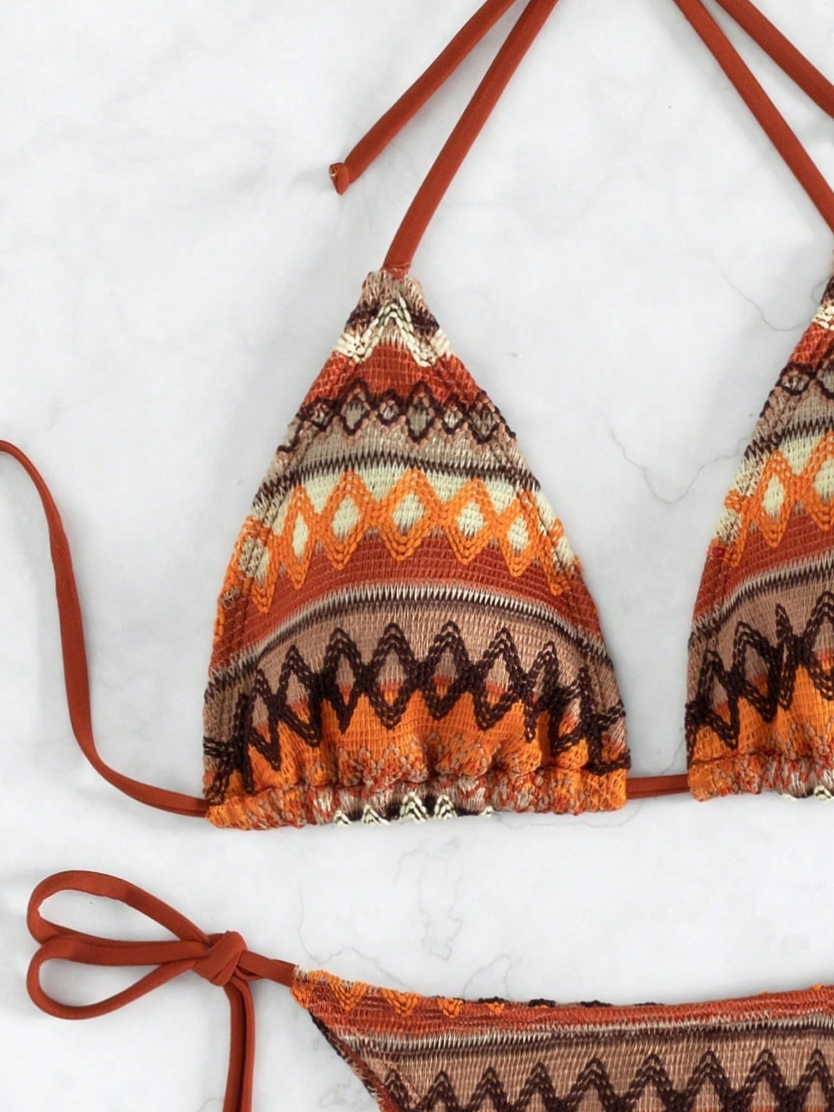 Boho Geometric Halter Bikini Set