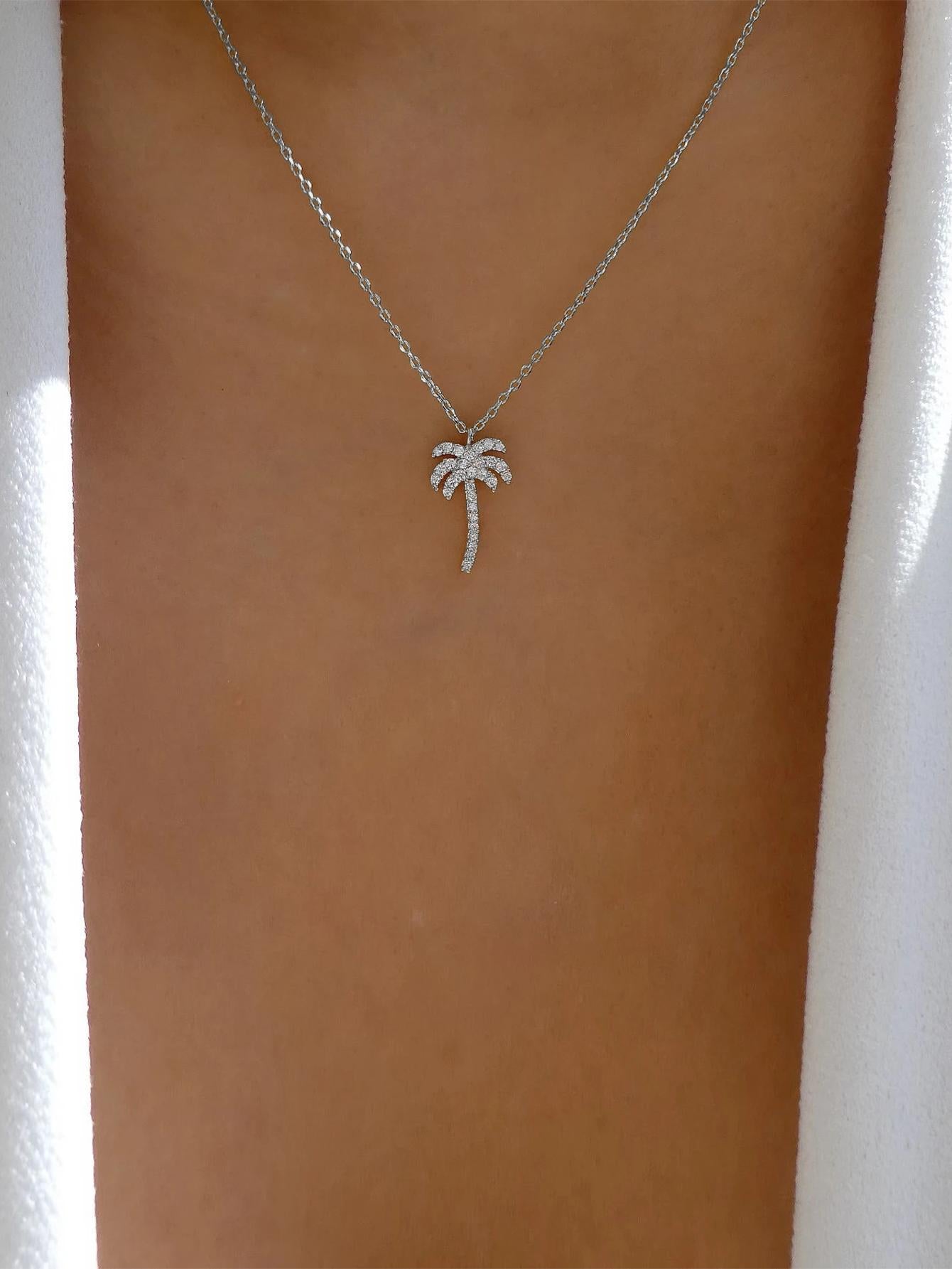 Palm Tree Charm Necklace