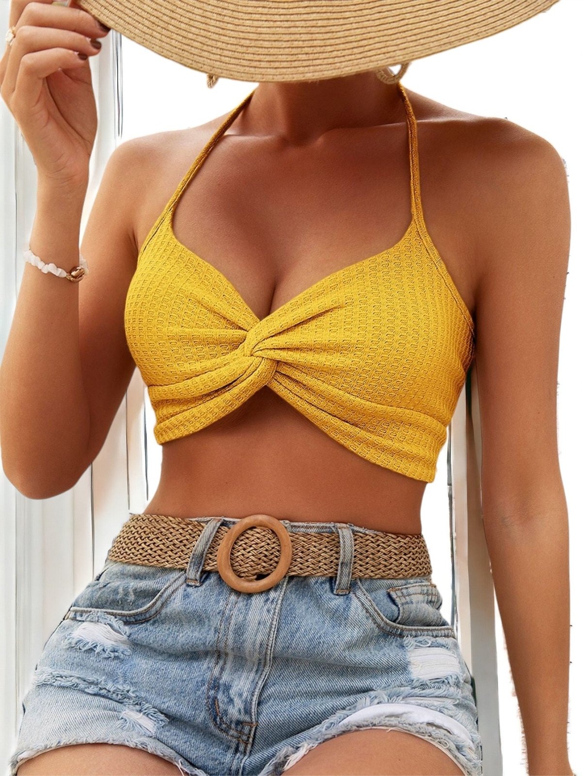 Twist Front Halter Top