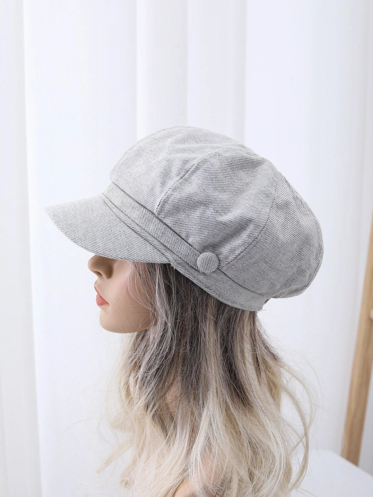 Stripe Print Baker Boy Cap