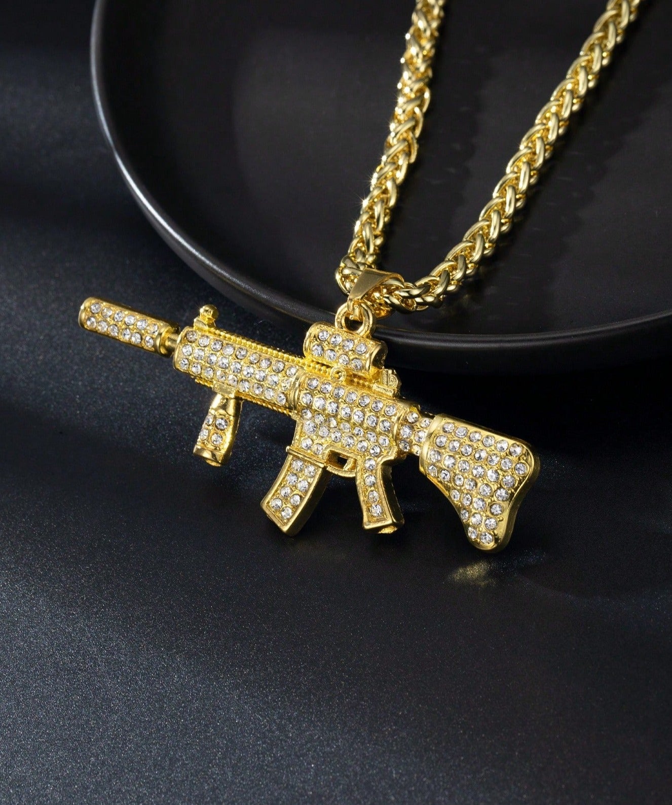 Gold Plated M16 Zirconia Necklace